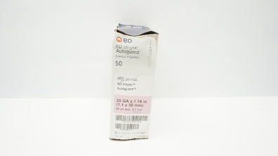 BD 381434 Insyte Autoguard IV Cath. 20Ga x 1.16inch, 60mL - Box of 45